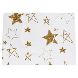 Gold Glitter Stars Groot Cadeauzakje
