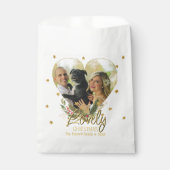 Gold Glitter Stars Heart Foto van liefst kerstfees Bedankzakje (Voorkant)