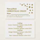 Gold Glitter Stars, kerstfeestkaartjes Visitekaartje (Voorkant /achterkant)