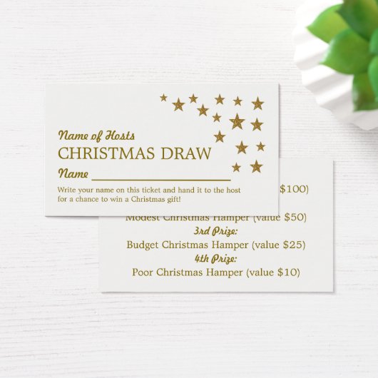 Gold Glitter Stars, kerstfeestkaartjes Visitekaartje (Bureau)