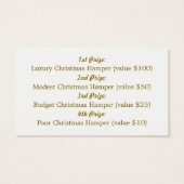 Gold Glitter Stars, kerstfeestkaartjes Visitekaartje (Achterkant)