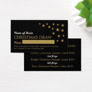 Gold Glitter Stars, kerstfeestkaartjes Visitekaartje