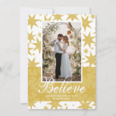 Gold Glitter Stars kerstfoto Feestdagenkaart (Voorkant)