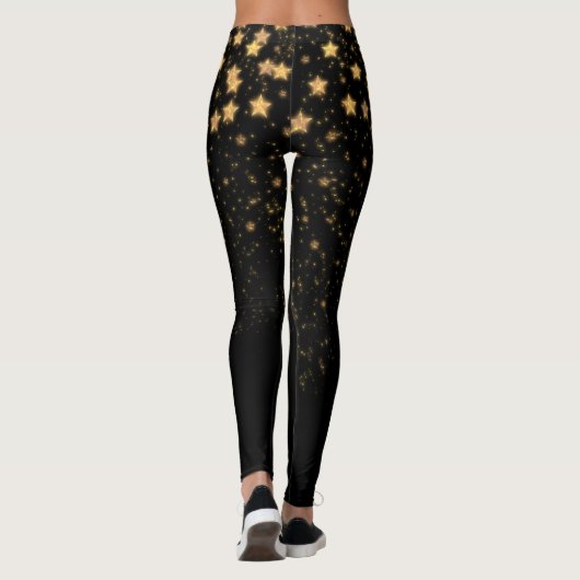 Gold Glitter Stars Leggings (Achterkant)