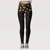 Gold Glitter Stars Leggings (Voorkant)
