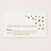 Gold Glitter Stars, luidere Raffle Ticket Visitekaartje (Voorkant)