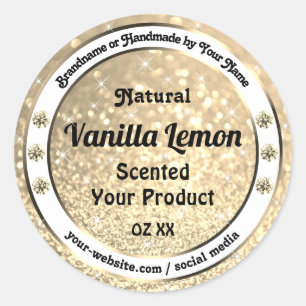 Gold Glitter Stars Mousserende juwelen Product Lab Ronde Sticker