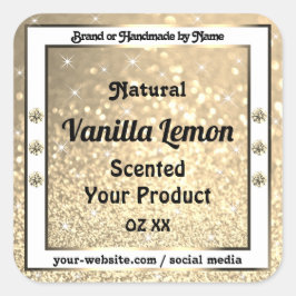 Gold Glitter Stars Mousserende juwelen Product Lab Vierkante Sticker