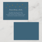 Gold Glitter Stars Navy Neem alsjeblieft een boek  Informatiekaartje (Voorkant / Achterkant)