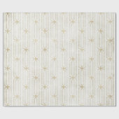 Gold Glitter Stars op Stripes Cadeaupapier (Vlak)