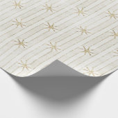 Gold Glitter Stars op Stripes Cadeaupapier (Hoek)