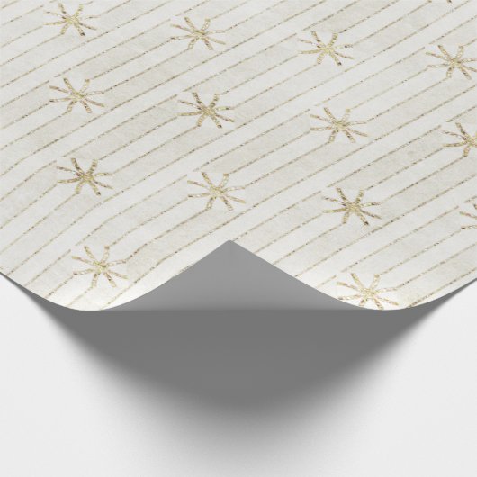 Gold Glitter Stars op Stripes Cadeaupapier (Hoek)