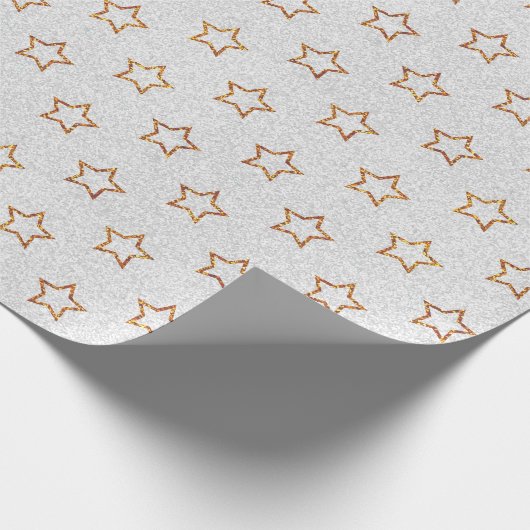 Gold Glitter Stars Pattern-Hoesje met kerstcadeaus Cadeaupapier (Hoek)