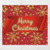 Gold Glitter Stars & Snowflakes Bier Etiket (Enkel label)