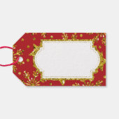 Gold Glitter Stars & Snowflakes Cadeaulabel (Achterkant Horizontaal)
