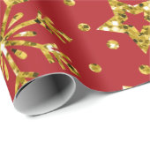 Gold Glitter Stars & Snowflakes Cadeaupapier (Rol Hoek)