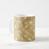 Gold Glitter Stars Snowflakes Coffee Mok (Voorkant links)