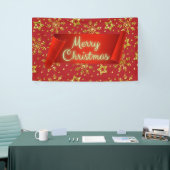 Gold Glitter Stars & Snowflakes Spandoek (Beurs)