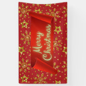 Gold Glitter Stars & Snowflakes Spandoek (Verticaal)