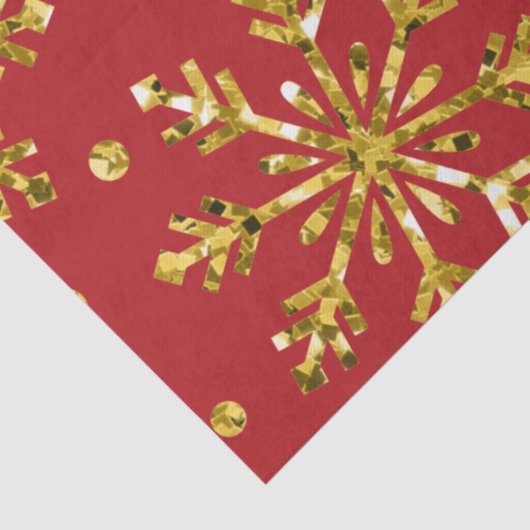 Gold Glitter Stars & Snowflakes Tissuepapier (Detail)