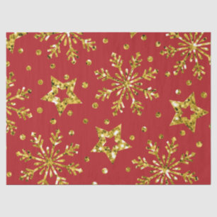 Gold Glitter Stars & Snowflakes Tissuepapier