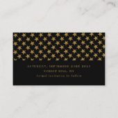 Gold Glitter Stars, sparen de Datum Kaart Visitekaartje (Achterkant)