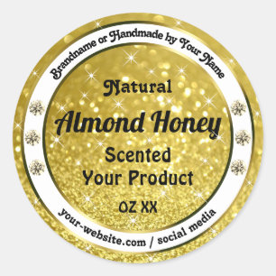 Gold Glitter Stars Sparkle Diamonds Product Labels