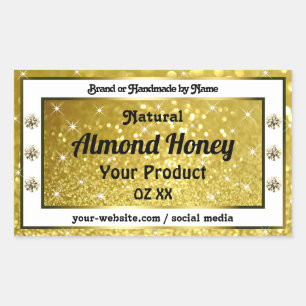 Gold Glitter Stars Sparkle Diamonds Product Labels