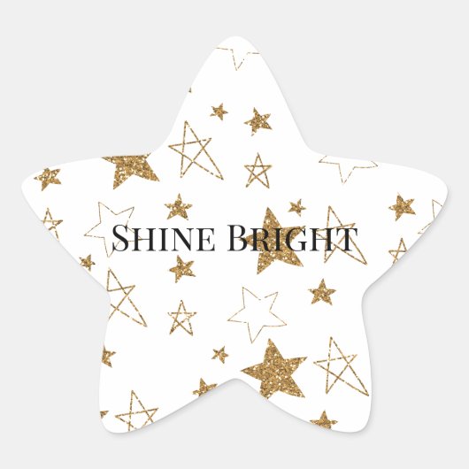 Gold Glitter Stars Ster Sticker (Voorkant)