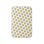 Gold Glitter Stars White Badmat (Voorkant Verticaal)