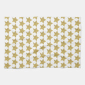 Gold Glitter Stars White Bath Theedoek (Horizontaal)