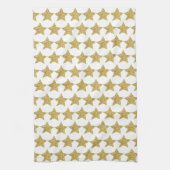 Gold Glitter Stars White Bath Theedoek (Verticaal)