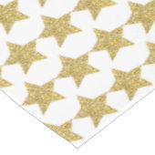 Gold Glitter Stars White Tafelkleed (Gekanteld)