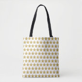 Gold Glitter Stars White Tote Bag (Voorkant)