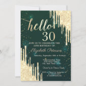 Gold Glitter steekt groen 30e verjaardag op Kaart (Voorkant)