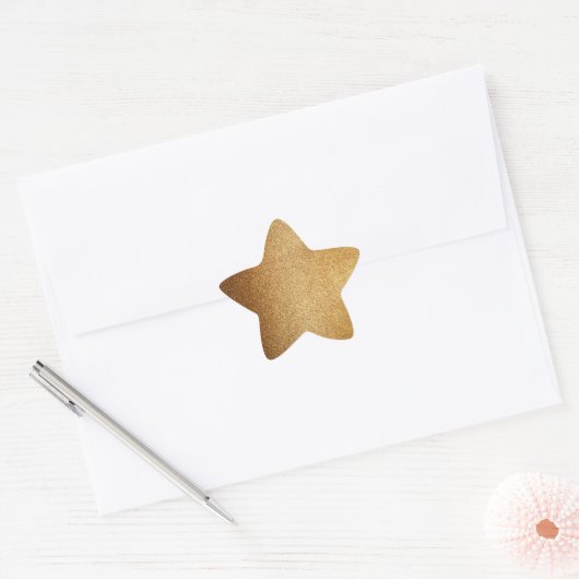 Gold Glitter Ster Sticker (Envelop)