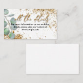 Gold glitter stijlvolle trouwkaart informatiekaartje (Voorkant / Achterkant)