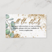 Gold glitter stijlvolle trouwkaart informatiekaartje (Voorkant)
