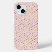 Gold Glitter Stippen en Blush Pink Case-Mate iPhone Case (Achterkant)