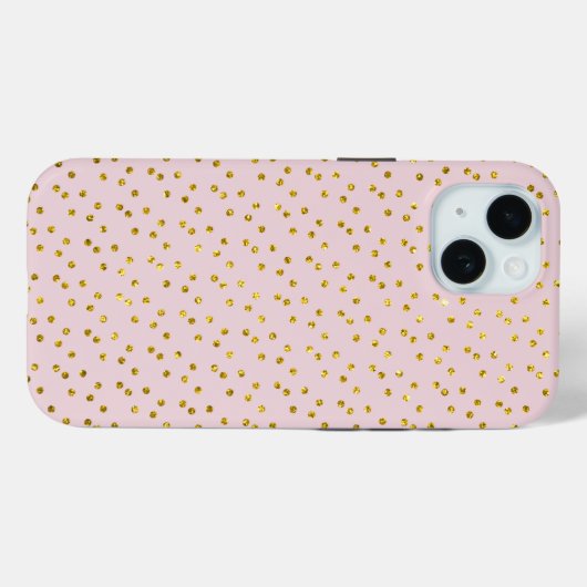 Gold Glitter Stippen en Blush Pink Case-Mate iPhone Case (Achterkant (horizontaal))