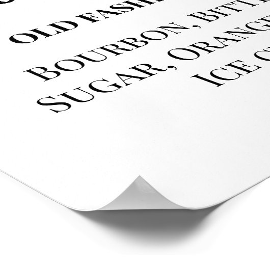 Gold Glitter Stippen Signature Drinken Wedding Poster (Hoek)