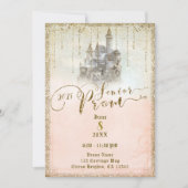 Gold Glitter Storybook Castle Senior Prom 2018 Kaart (Voorkant)