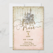 Gold Glitter Storybook Castle Senior Prom 2018 Kaart (Voorkant)