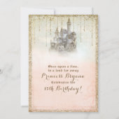 Gold Glitter Storybook Tale Castle 15 Quinceañera Kaart (Achterkant)