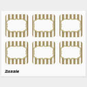 Gold Glitter Stripe - AANGEPAST Vierkante Sticker (Vel)