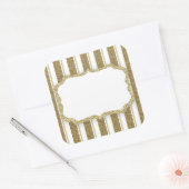 Gold Glitter Stripe - AANGEPAST Vierkante Sticker (Envelop)