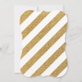 Gold Glitter Stripe Baby shower Invitation Card Kaart (Achterkant)