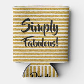 Gold Glitter Stripe Koelbox Blikjeskoeler (Voorkant)