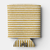 Gold Glitter Stripe Koelbox Blikjeskoeler (Achterkant)