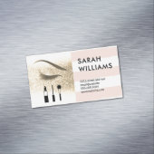Gold Glitter | Stripes | Eye Lash Beauty Magnetisch Visitekaartje (Voorbeeld)